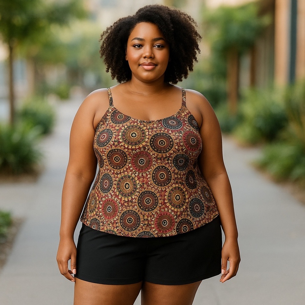 Elegant Mandala Print Swim One Piece